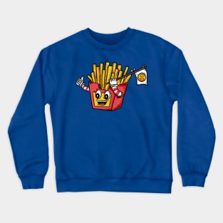 French fries happy expression Crewneck Sweatshirt